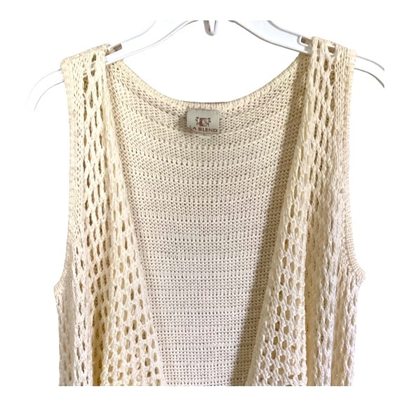 LA Blend Long Ivory Knit Sweater Vest Large EUC - Picture 4 of 11